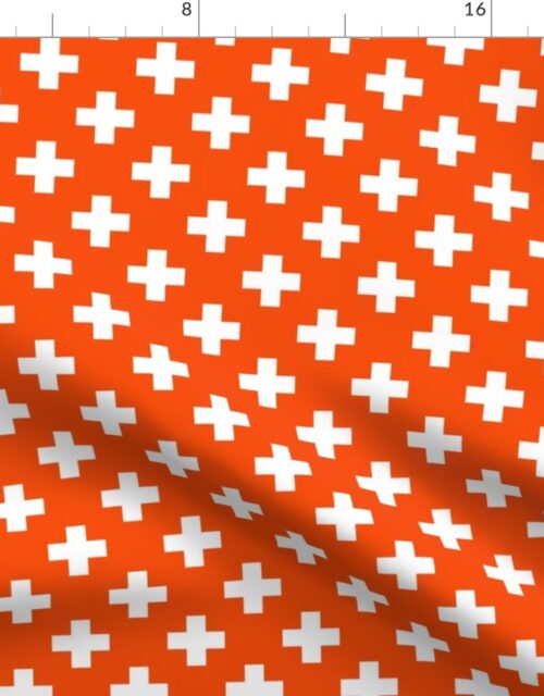 White Crosses on Orange Fabric