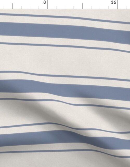 Wide Horizontal Stressed Blue Denim Mattress Ticking Fabric