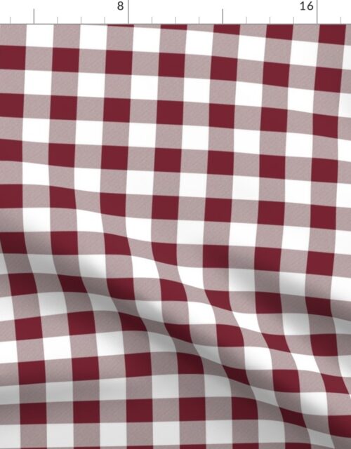 Wine  and White Gingham Check Fabric