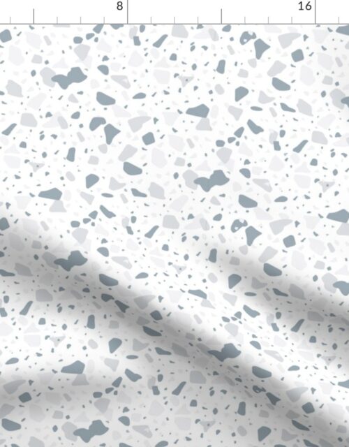Winter Blue Marble Chips French Provincial Winter Terazzo Smaller Scale Fabric