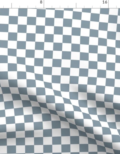 Winter Blue and White One Inch Check French Provincial Winter Checkerboard Fabric