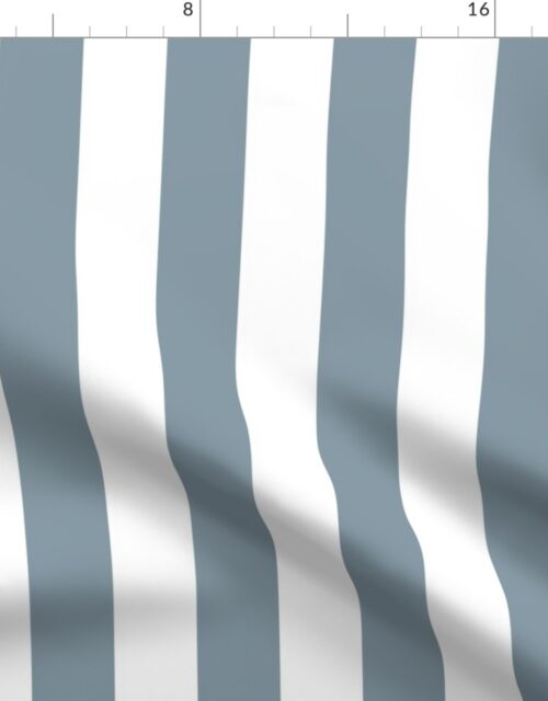 Winter Blue and White Vertical 2 inch French Provincial Cabana Stripe Fabric