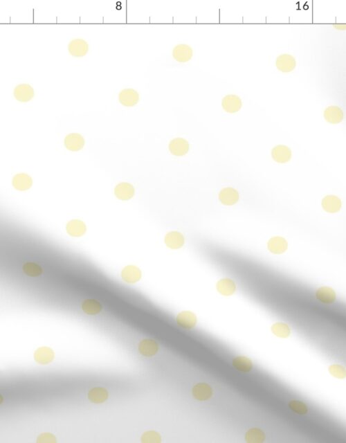 Yellow Gold Polka Dots on Vintage Christmas Snowy White Fabric