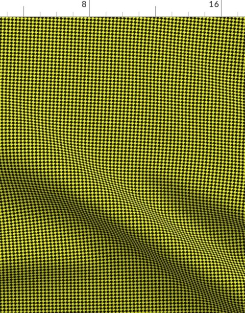 Yellow and Black Houndstooth Chevrons Fabric