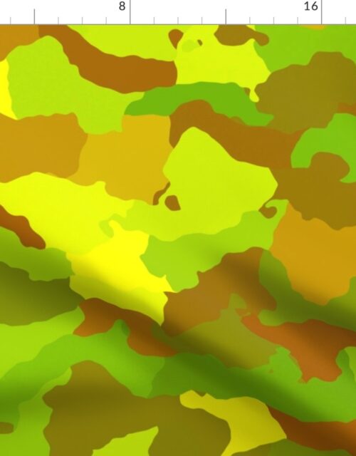 Yellow and Green Tropical Rainforest Camo Camouflage Fabric