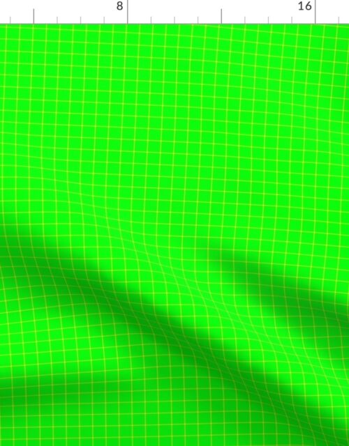 Yellow on Green on Lemon and Lime Grid 1/2 inch Fabric