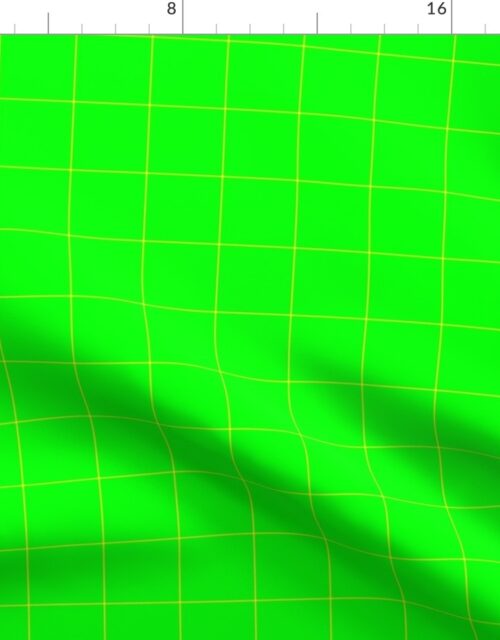 Yellow on Green on Lemon and Lime Grid 2 inch Fabric