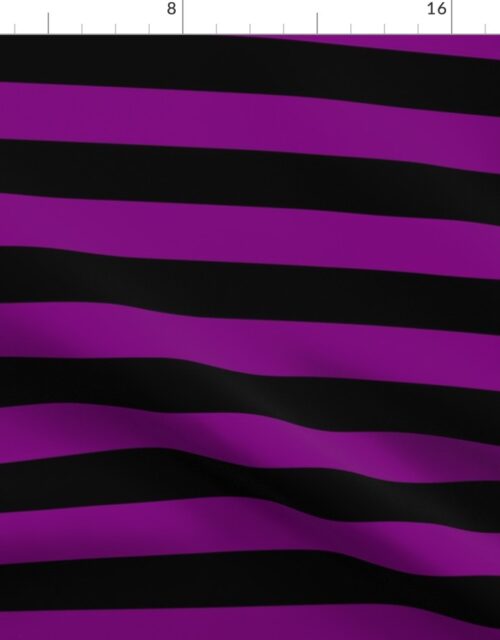 Zombie Purple and Black Horizontal Witch Stripes Fabric
