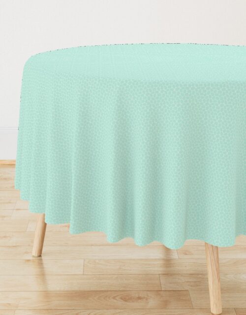 Aqua Blue Colored Pastel Easter Eggs Round Tablecloth
