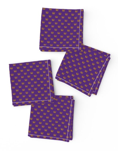 Micro Gold Crowns on Royal Purple Cocktail Napkins