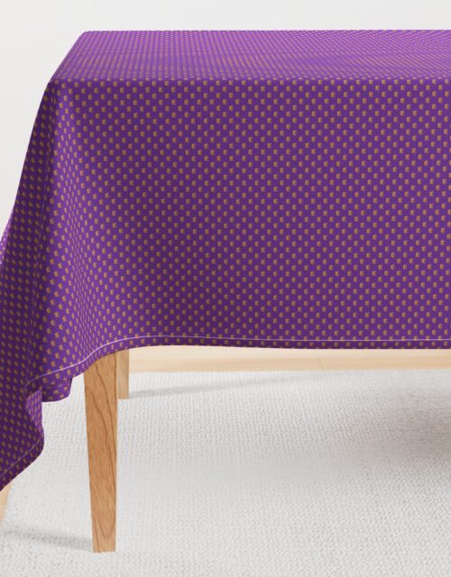Micro Gold Crowns on Royal Purple Rectangular Tablecloth