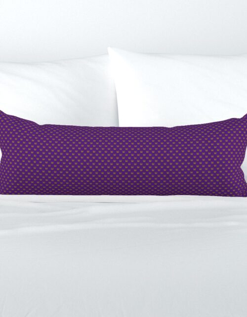Micro Gold Crowns on Royal Purple Extra Long Lumbar Pillow