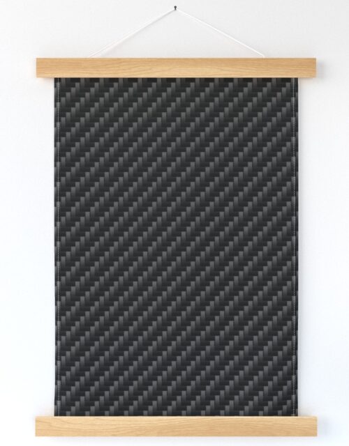 Large Diagonal Ribbed Black Carbon Fibre  for the Man Cave Wall Hanging
