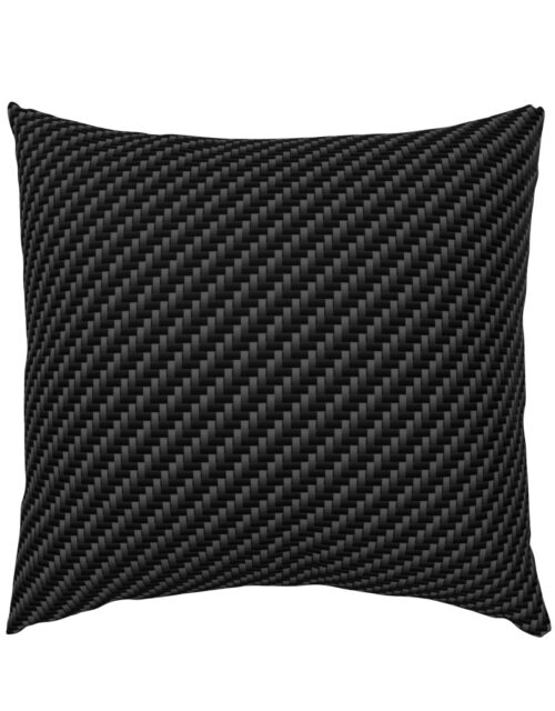 Large Diagonal Ribbed Black Carbon Fibre  for the Man Cave Euro Pillow Sham