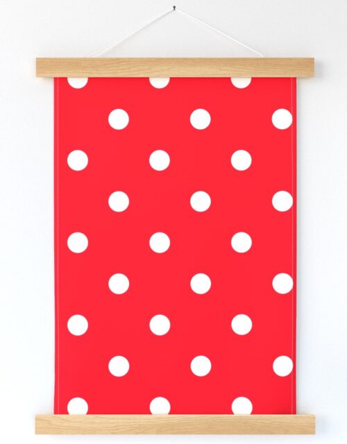 White Polkadots on Cherry Red Wall Hanging
