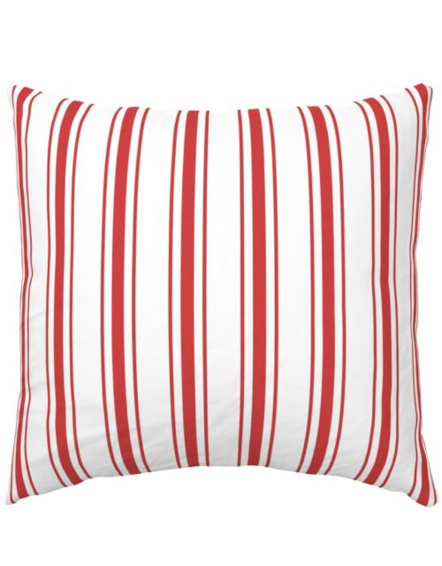 Mattress Ticking Wide Striped Pattern in Red and White Euro Pillow Sham