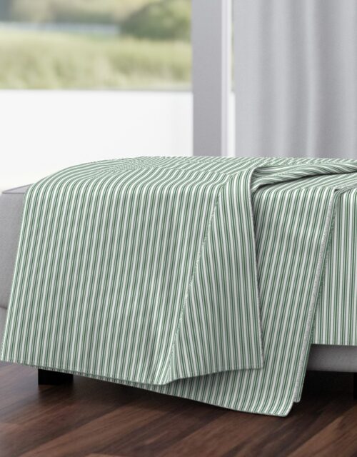 Classic Small Green Boot Pastel Green French Mattress Ticking Double Stripes Throw Blanket