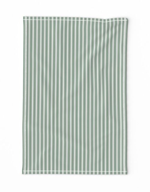 Classic Small Green Boot Pastel Green French Mattress Ticking Double Stripes Tea Towel