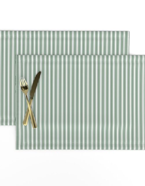 Classic Small Green Boot Pastel Green French Mattress Ticking Double Stripes Placemats