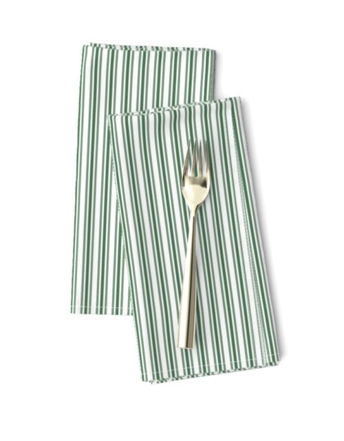 Classic Small Green Boot Pastel Green French Mattress Ticking Double Stripes Dinner Napkins