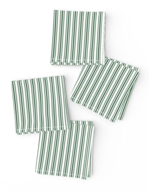 Classic Small Green Boot Pastel Green French Mattress Ticking Double Stripes Cocktail Napkins