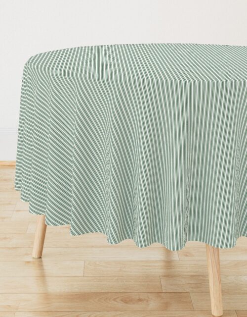 Classic Small Green Boot Pastel Green French Mattress Ticking Double Stripes Round Tablecloth