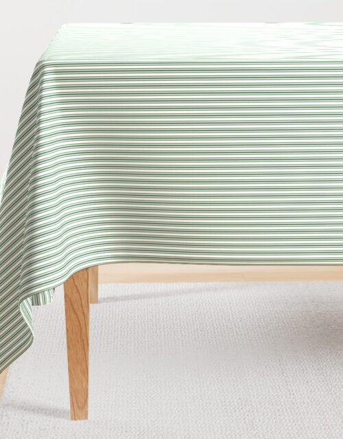 Classic Small Green Boot Pastel Green French Mattress Ticking Double Stripes Rectangular Tablecloth