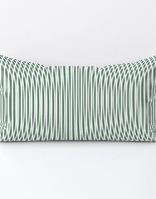 Classic Small Green Boot Pastel Green French Mattress Ticking Double Stripes Lumbar Throw Pillow