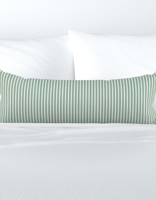 Classic Small Green Boot Pastel Green French Mattress Ticking Double Stripes Extra Long Lumbar Pillow