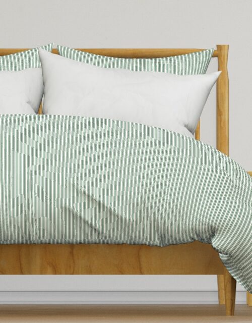 Classic Small Green Boot Pastel Green French Mattress Ticking Double Stripes Duvet Cover