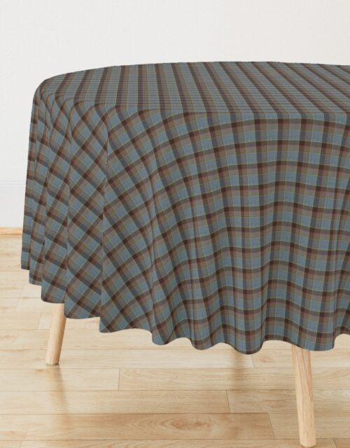 Fraser Weathered Wool Scottish Tartan Round Tablecloth