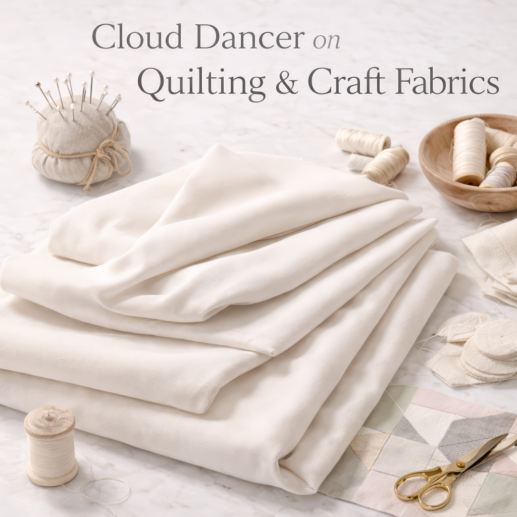 Cloud Dancer solid fabric quilting base example