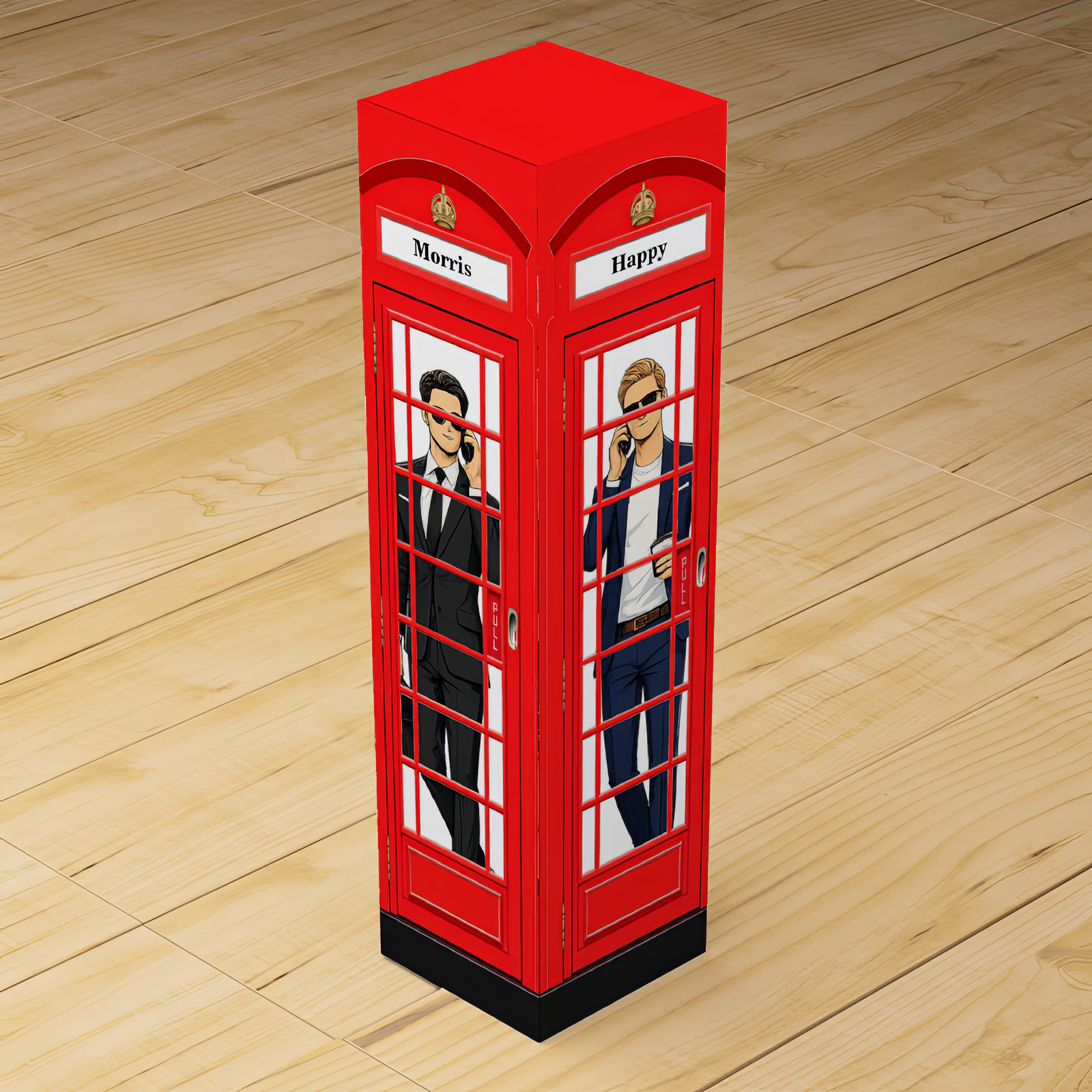 Personalized London Telephone Box Wine Box for Men