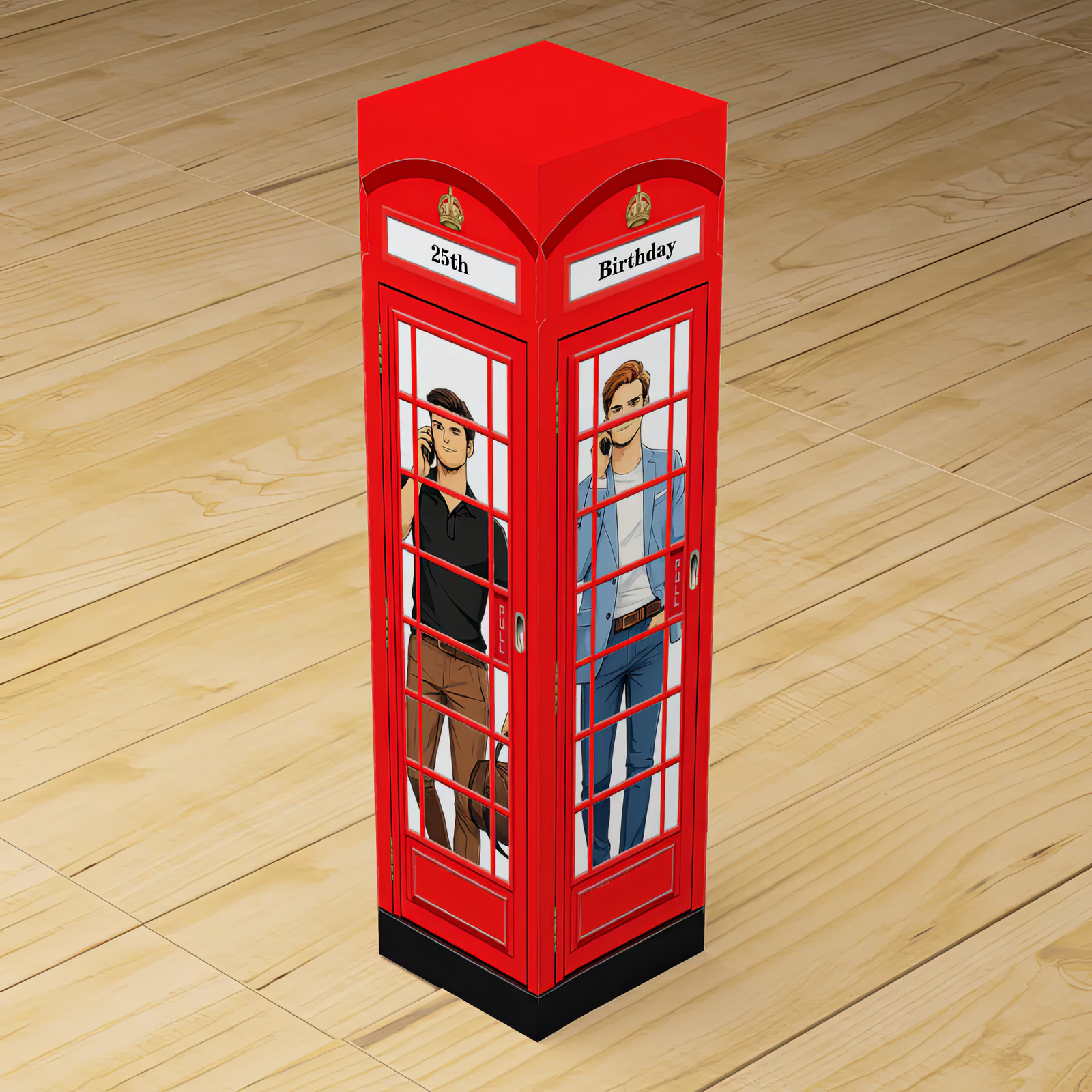 Personalized London Telephone Box Wine Box for Men