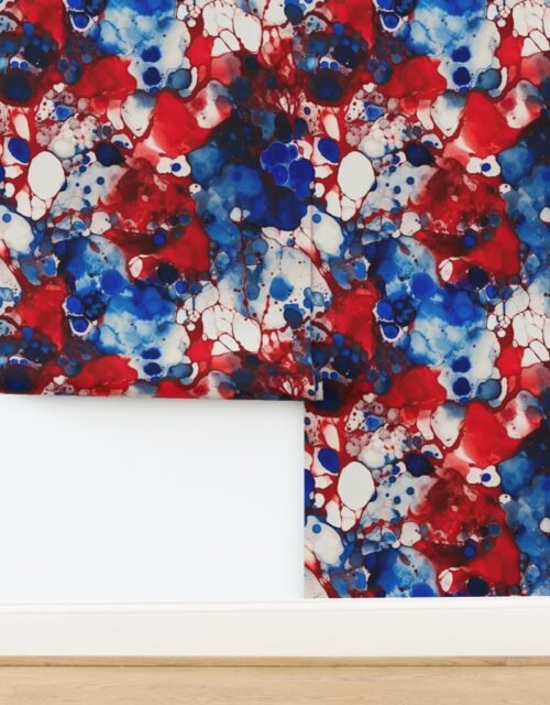 Red White and Blue Alcohol Ink France Patriotic Flag Colors Alcohol Ink Wallpaper