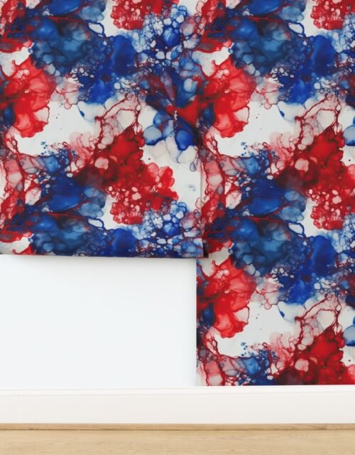 Red White and Blue Alcohol Ink American Patriotic Flag Colors Alcohol Ink Wallpaper