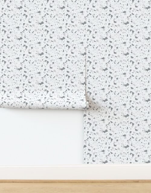 Grey Blue Marble Chips French Provincial Winter Terazzo Wallpaper