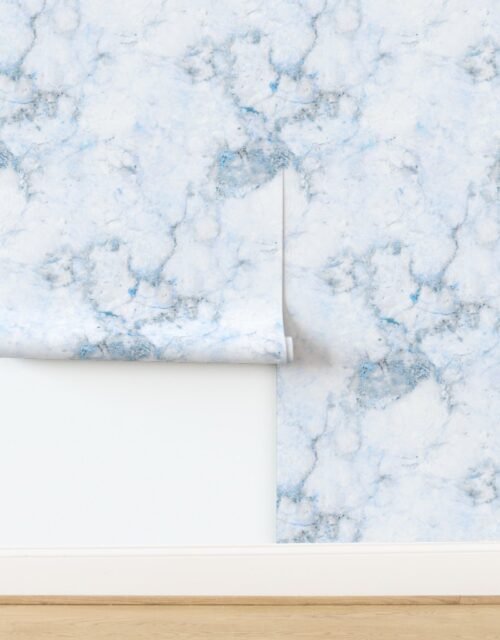 Marble Natural Stone Grey With Blue Veining Quartz Wallpaper