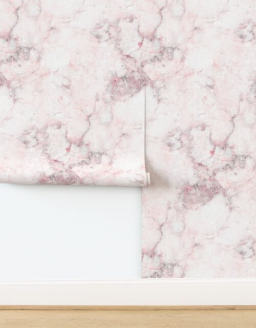 Marble Natural Stone Grey With Pink Veining Quartz Wallpaper