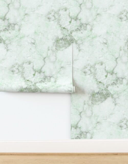 Marble Natural Stone Grey With Green Veining Quartz Wallpaper