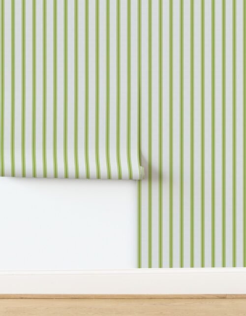Fresh Green on Off-White French Provincial Mattress Ticking Wallpaper