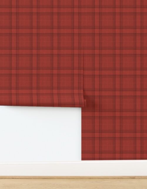 Red Vermillion Vintage Christmas Tartan Plaid Wallpaper