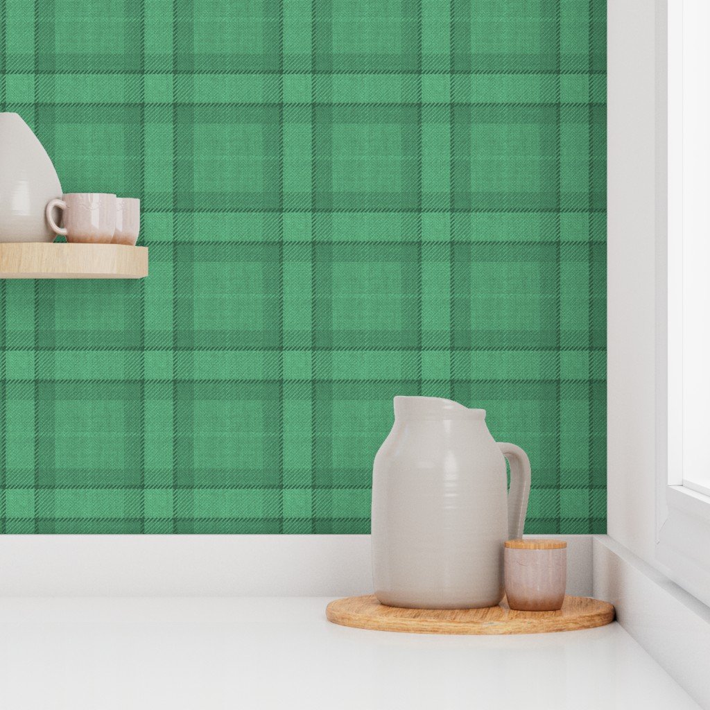 Green Vintage Christmas Tartan Plaid Wallpaper