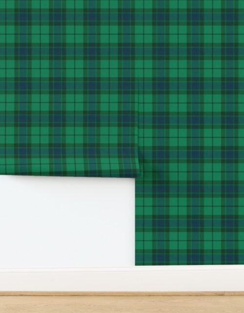 Green and Blue Vintage Christmas Tartan Plaid Wallpaper