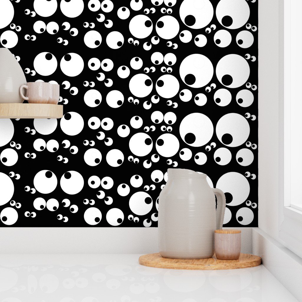Googly Goo Goo Eyes on Black Wallpaper