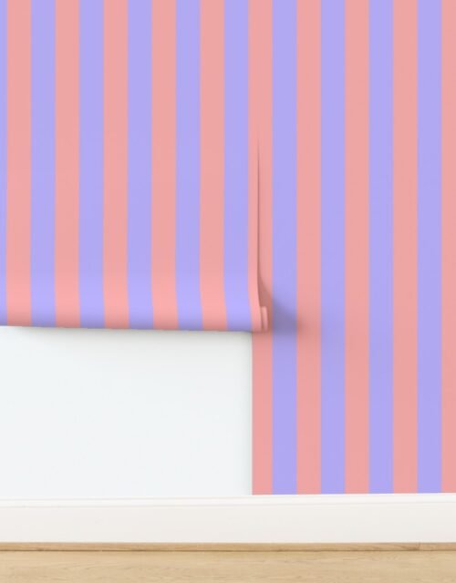 Sand Pink and Purple Wisteria Summer Gazebo Stripes 3 inch Wallpaper