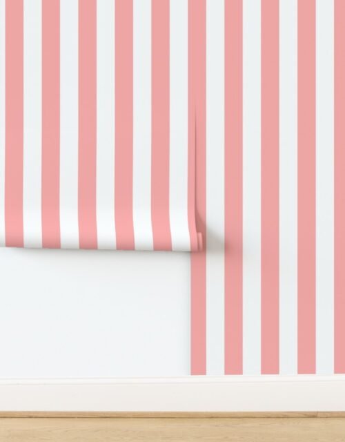Sand Pink and White Tan Lines Summer Gazebo Stripes 3 inch Wallpaper