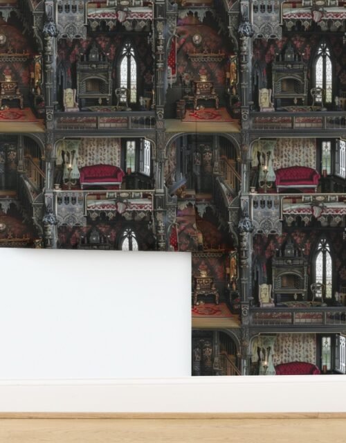 Victorian Gothic Haunted Dollshouse with Dolls in Dark Academia Decor 4 Wallpaper