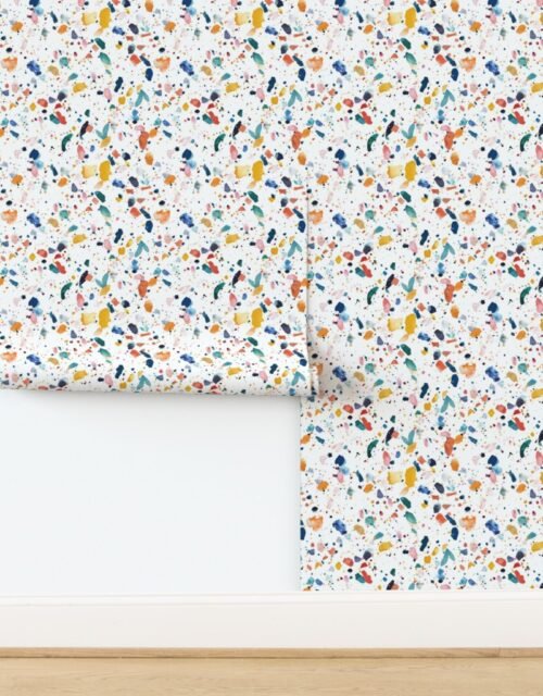 Multi-Color Watercolor Terrazzo Splashes Wallpaper