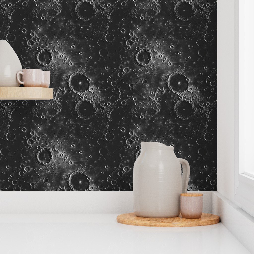 Dark Side Pocked Surface of the Moon in Black Wallpaper
